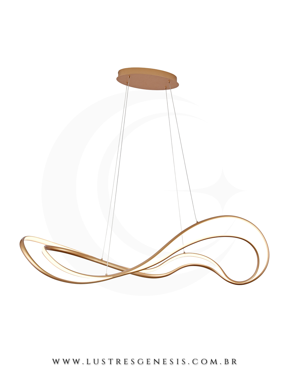Lustre Pendente de LED Moderno 115cm Dourado Lustres Genesis loja online de Lustres e Iluminação Decorativa